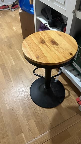 Pall trä och metall rund sits