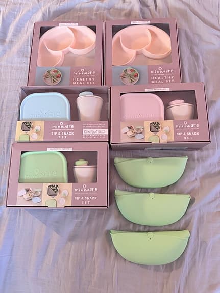 Miniware barnservis healthy meal set, sip & snack och haklappar NYTT!