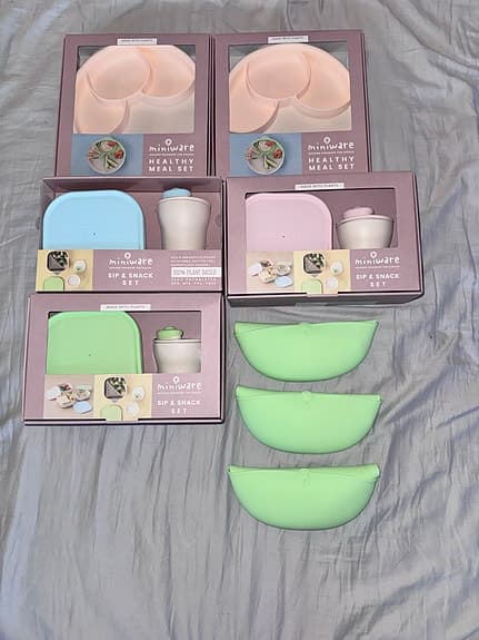 Miniware barnservis healthy meal set, sip & snack och haklappar NYTT!