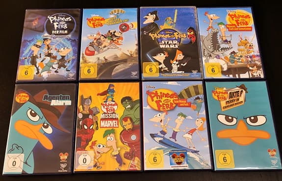 📀 Phineas & Ferb (8 DVD) – tyska/engelska + m.m. (barnfilm) 🇩🇪🎬