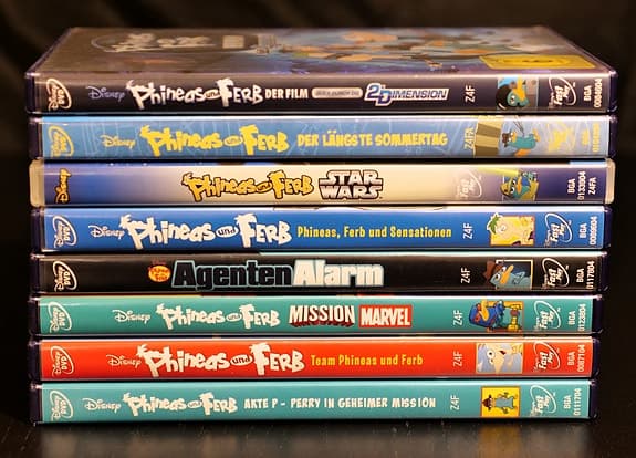 📀 Phineas & Ferb (8 DVD) – tyska/engelska + m.m. (barnfilm) 🇩🇪🎬