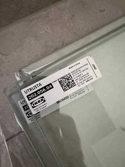 Ikea Utrusta hyllplan glas 80x37 cm 6st