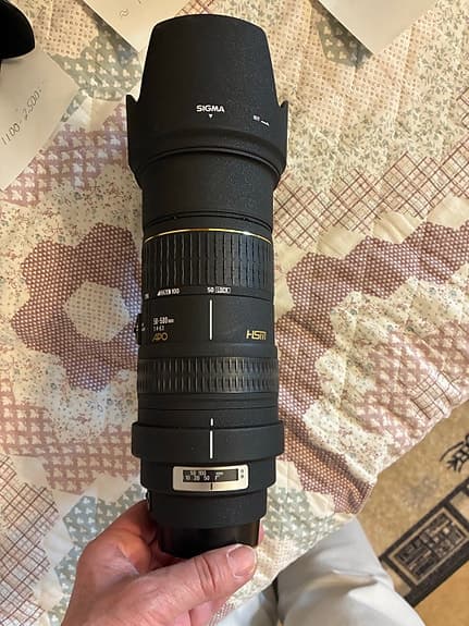 ” Bigma” Sigma 50-500mm f/4-6.3 EX DG HSM APO telezoomobjektiv svart