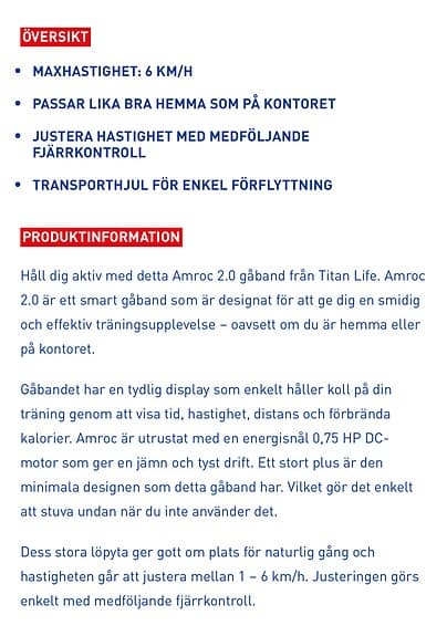 Gåband - Titan Life Amroc 2.0