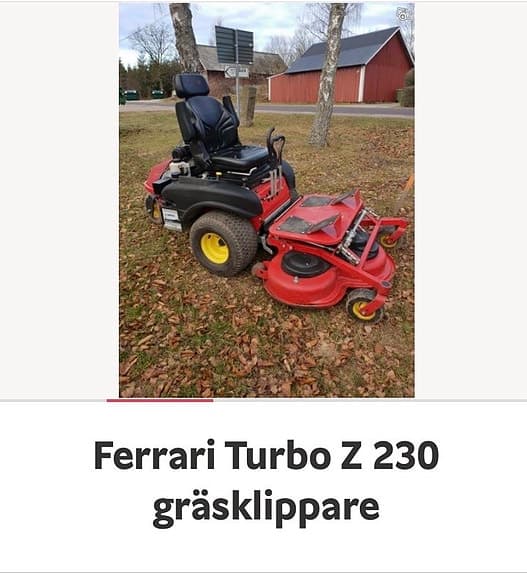 Gianni Ferrari Turbo Z 230 gräsklippare åkgräsklippare röd