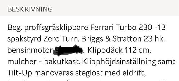 Gianni Ferrari Turbo Z 230 gräsklippare åkgräsklippare röd