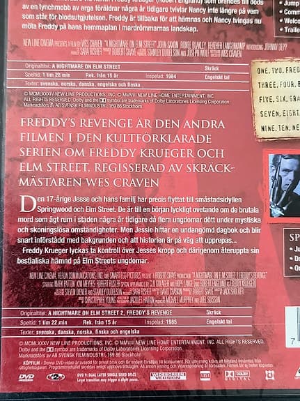 Terror på Elm Street 1 & 2 (DVD)