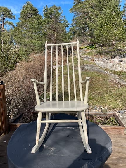 Gungstol trä vit