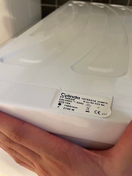 Cylinda frontmatad tvättmaskin vit
