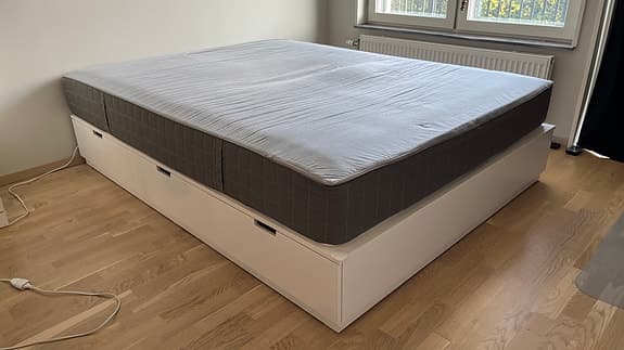 IKEA NORDLI sängstomme 160x200 med förvaring – vit