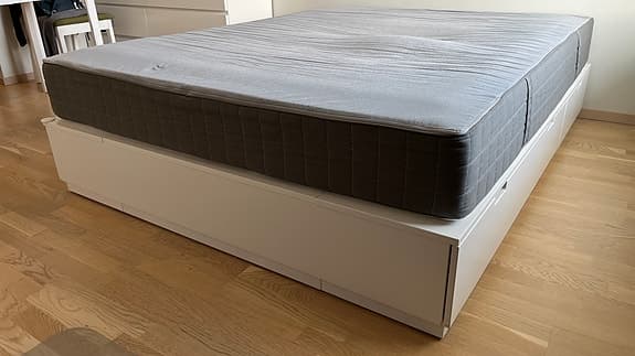 IKEA NORDLI sängstomme 160x200 med förvaring – vit