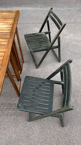 Trädgård bord och 5 stolar