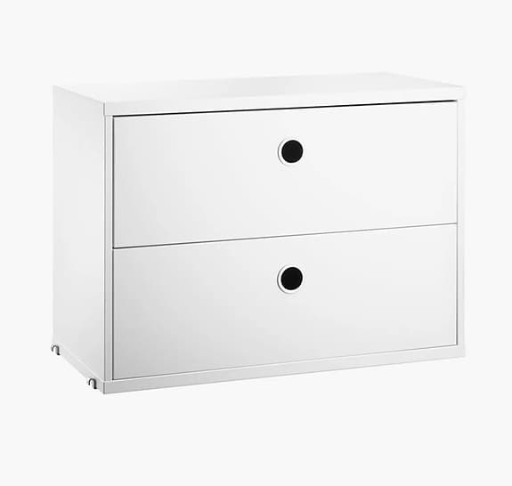 Köper två vita Stringbyråer 58x30