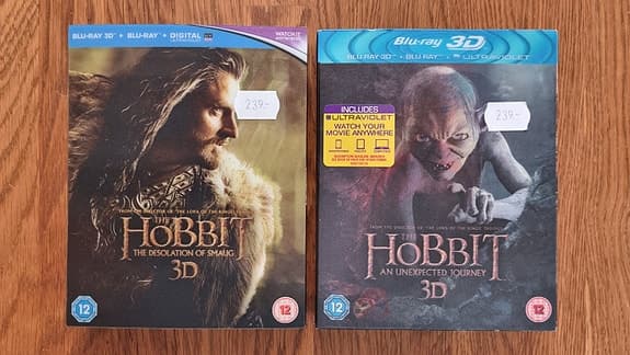 The Hobbit An Unexpected Journey / The Desolation of Smaug Blu-ray 3D film