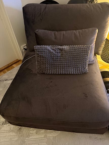 Fåtöljbädd/ fotpall mörkgrå tyg