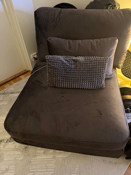 Fåtöljbädd/ fotpall mörkgrå tyg