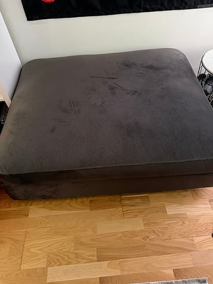 Fåtöljbädd/ fotpall mörkgrå tyg
