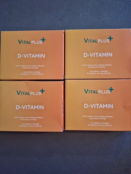 4 askar Vitalplus D-vitamin kosttillskott tabletter