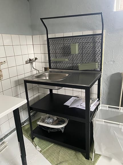 Ikea Grillskär utekök med diskho rostfritt stål svart