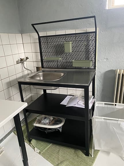 Ikea Grillskär utekök med diskho rostfritt stål svart