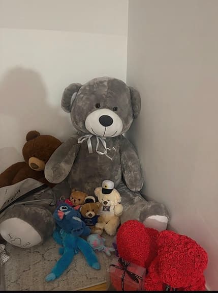 Stor grå teddybjörn 190cm XXL