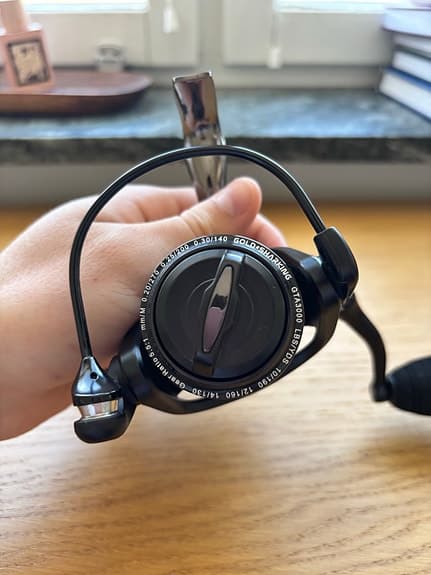 Fiskerulle haspelrulle med extra spole svart