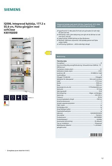 Nya oanvända Vitvaror från Siemens iQ 500 serien (2025).
