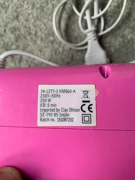 Clas Ohlson HM860-A Degelvisp 250W rosa