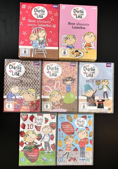 📀 Charlie & Lola DVD-paket (11 st) – tyska/engelska + m.m. 🇩🇪🐰