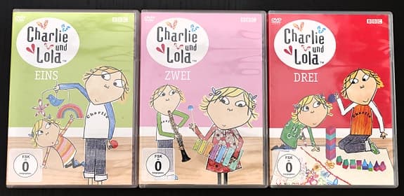 📀 Charlie & Lola DVD-paket (11 st) – tyska/engelska + m.m. 🇩🇪🐰