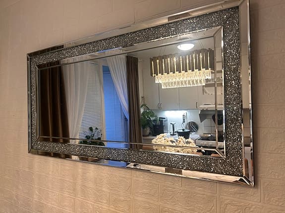Spegel rektangulär glas silverram