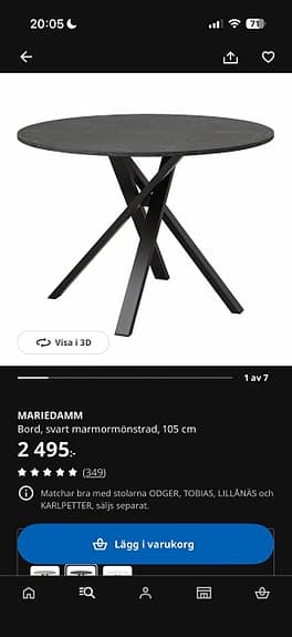 Mariedamm bord IKEA