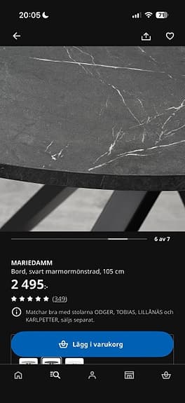 Mariedamm bord IKEA