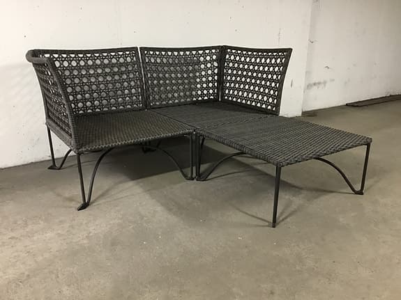 Loungemöbel Jutholmen Ikea soffa och fotpall/bord