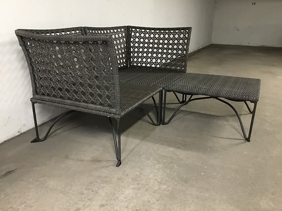 Loungemöbel Jutholmen Ikea soffa och fotpall/bord