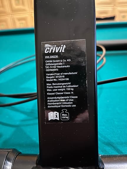 Crivit MXL 33536 cykeltrainer svart