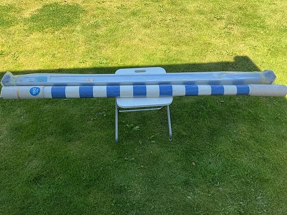 Fönstermarkiser/Markis randig blå/vit - 1,8 meter lång