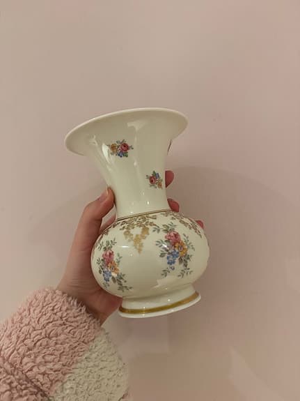 Weimar vas porslin blommönster vit