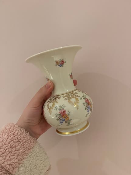 Weimar vas porslin blommönster vit