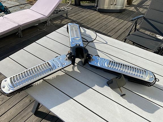 Parasollevärmare elektrisk hopfällbar (infraröd terrassvärmare)