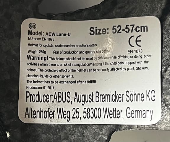 NY Abus ACW Lane-U cykelhjälm 52–57 cm svart