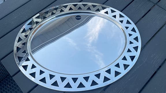 Alessi serveringsfat ovalt rostfritt stål silverfärgat