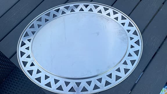 Alessi serveringsfat ovalt rostfritt stål silverfärgat