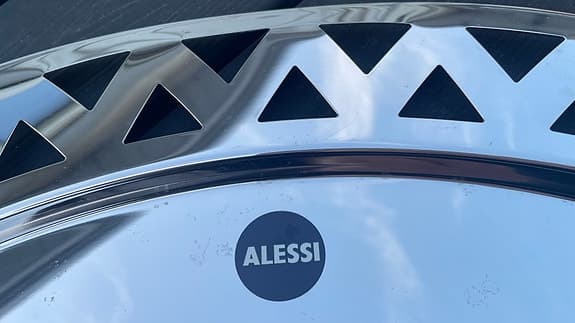 Alessi serveringsfat ovalt rostfritt stål silverfärgat