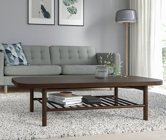 IKEA Listerby Bokfaner Soffbord brunbetsad