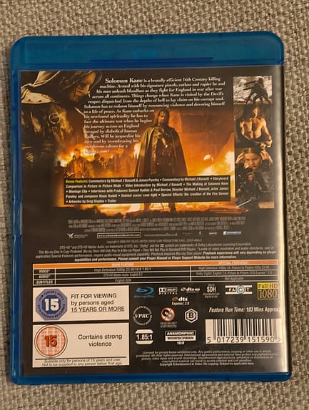 Blu-ray: Solomon Kane (blu-ray film)
