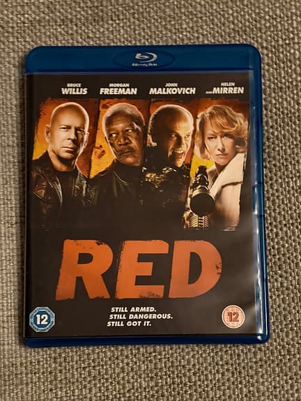 Bluray: RED Blu-ray film (Action/Komedi) Bruce Willis Morgan Freeman