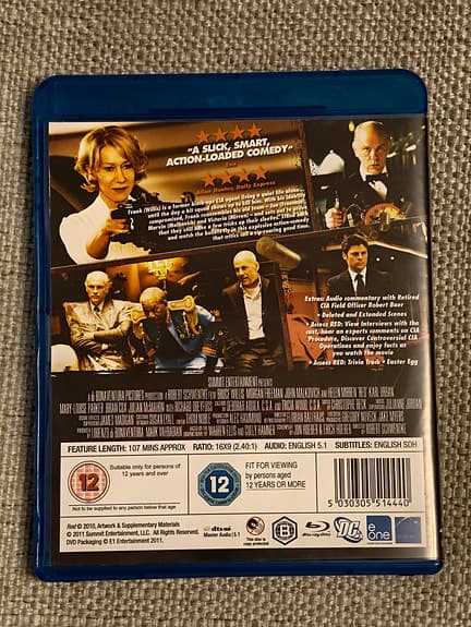 Bluray: RED Blu-ray film (Action/Komedi) Bruce Willis Morgan Freeman