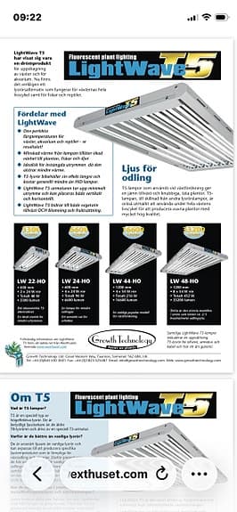 LightWave T5 växtbelysning och värmemattor