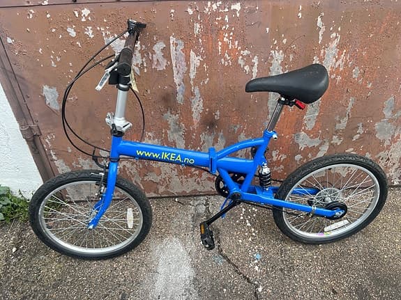 hopfällbar stadscykel 20" unisex blå